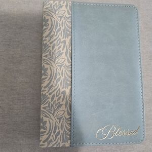 Blessed Script Light Blue Floral Hardcover Journal